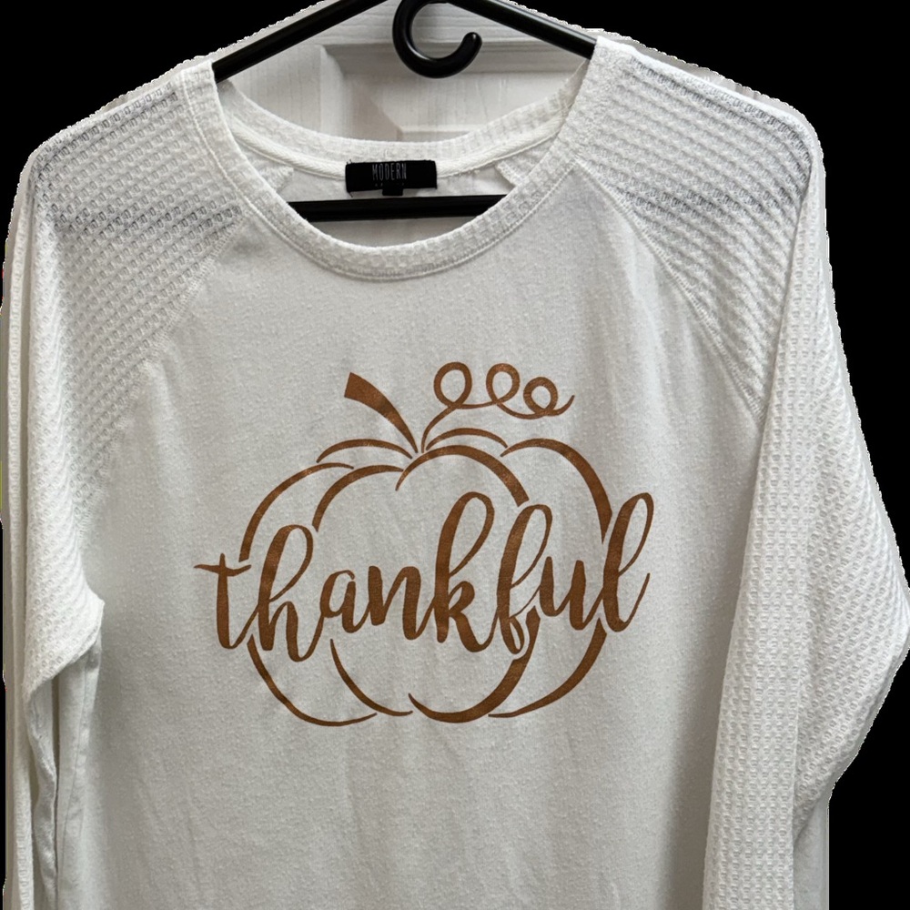 Thankful White Long Sleeve Tee